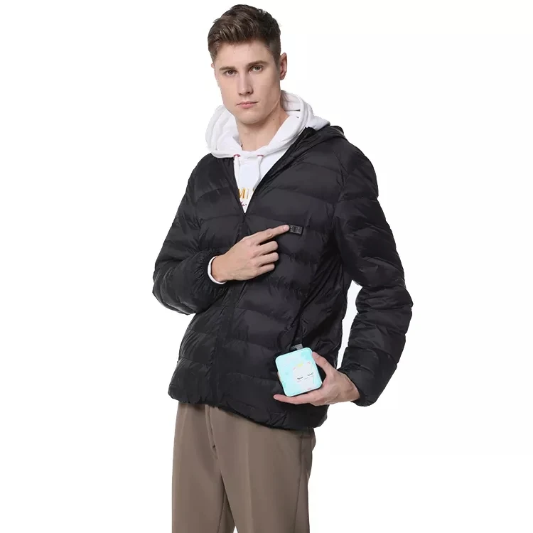 Electric Jacket Full Zip Men Women Winter Rechargeable Battery Powered Goose Puffer Heated Jacket