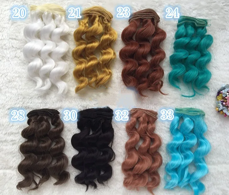 Cotton Doll Wig Hair Row High Temperature Silk Bubble Noodle Roll 15cm Thickened Hair Row Bjd Doll Clockwork Wig