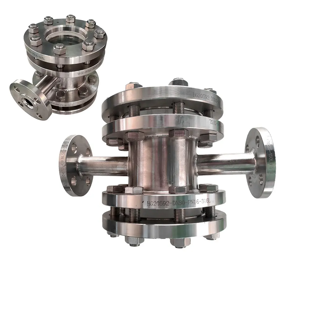 cs/ss 2-4-WAY SIGHT GLASS flange sight glass  Double Window Sight Glass Valve,