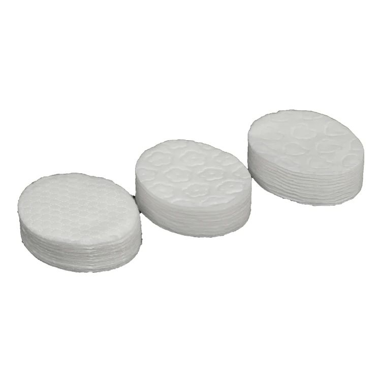 Wholesale factory price round disposable cosmetic makeup remover cotton pad facial cleaning make up remove cotton pads