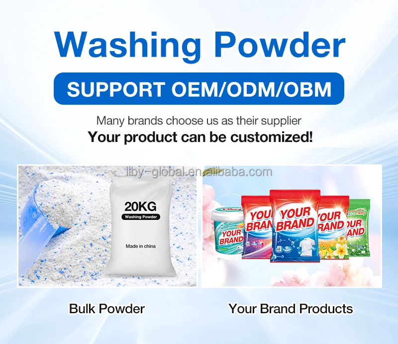 LIBY laundry detergent washing powder raw materials detergente a granel en polvo price algeria bulk clothes hand wash detergent