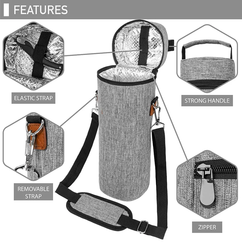 Hot Sale Sling Single Bottle Cooler Wine Tote Bag with Shoulder Strap Insulated Padded Thermal Wine Carrier Bag