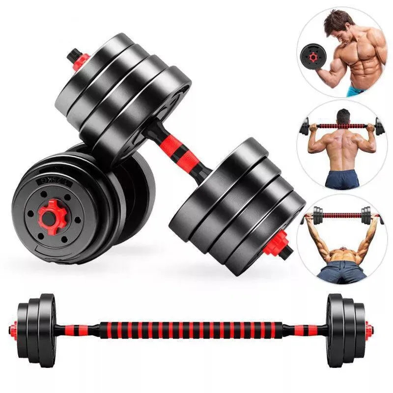 Gym High Quality Environmental Protection Exercise 20KG Weight Lifting Adjustable Cement Material Barbell Dumbbell