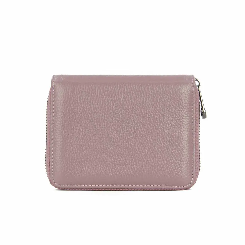 
Amazon hot selling fashion genuine leather small RFID blocking simple credit card holder mini casual wallet for passport 