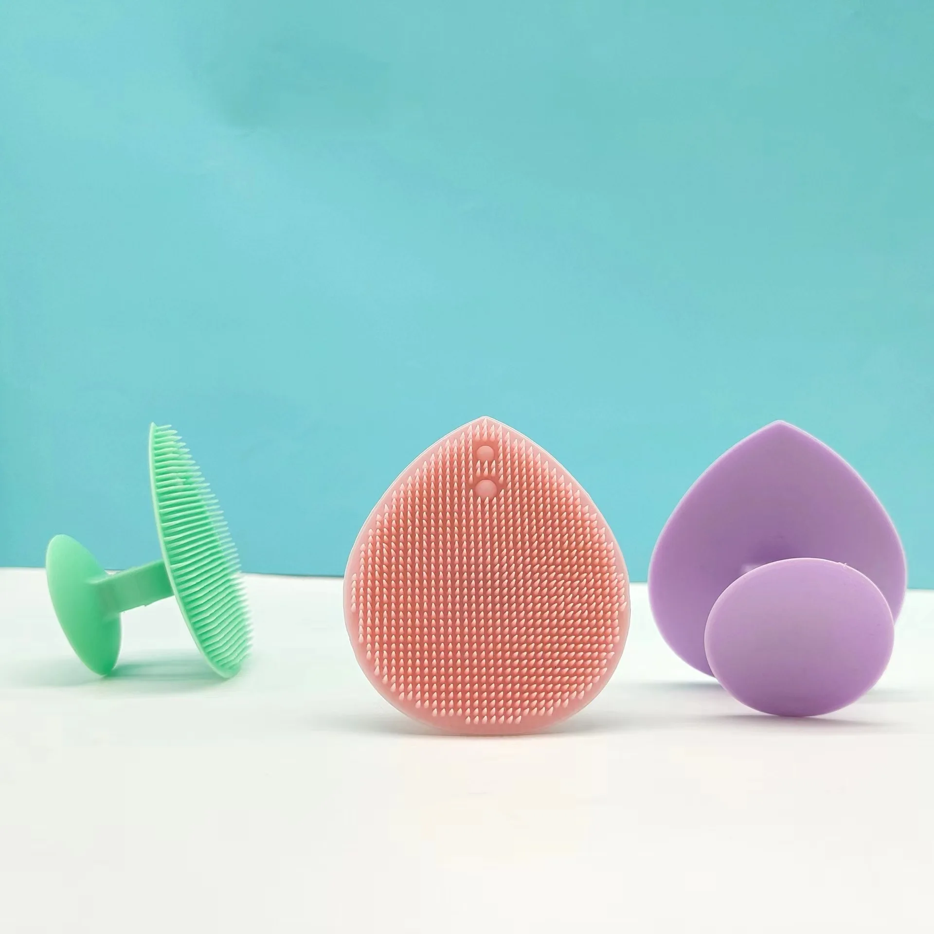 Portable Fashionable Mini Scrub Round Finger-cot Face Scrubber Wash Mini Silicone Facial Cleanser Cleansing Brush