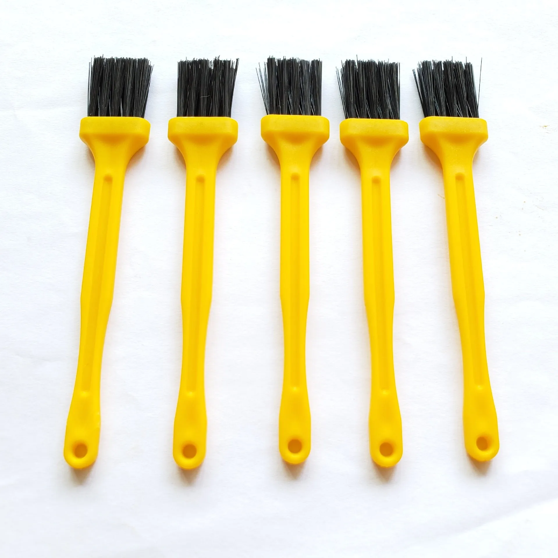 mini 10cm cup lid gap plastic cleaning brush yellow computer keyboard brush with long handle