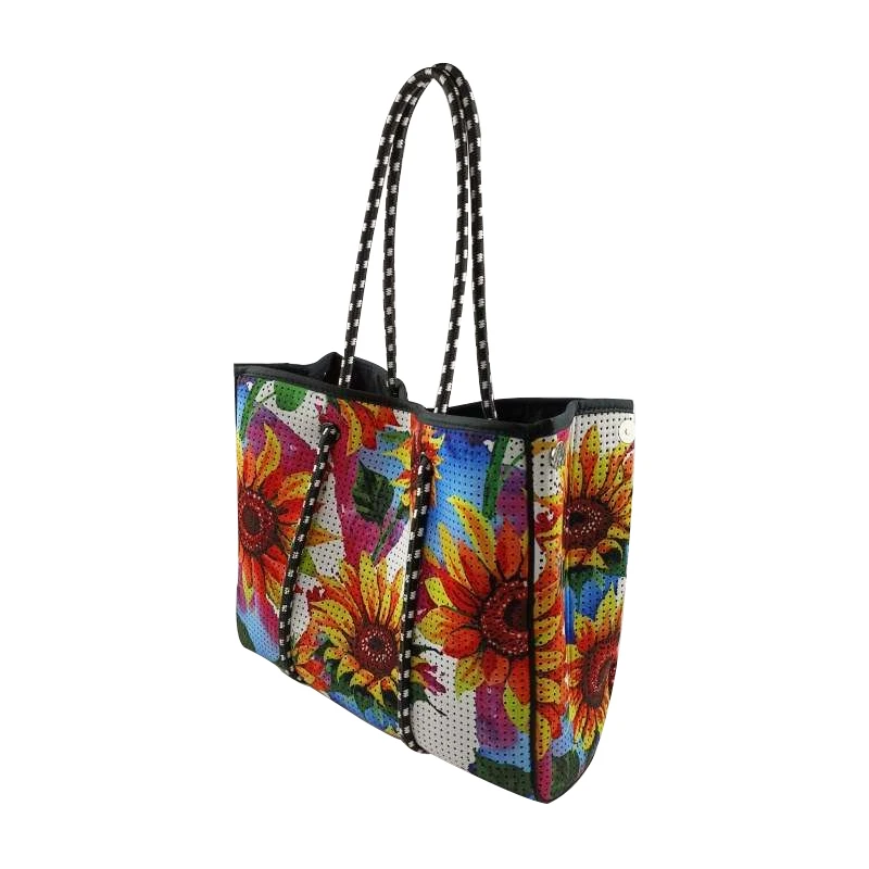 Изготовленная на заказ Неопреновая сублимационная перфорированная Женская сумка через плечо модные сумки пляжная сумка-тоут