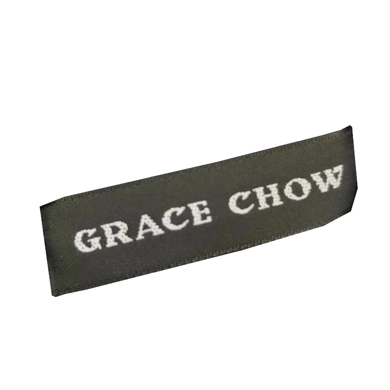 
High-end cotton woven label high density woven clothing label 