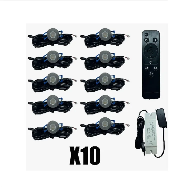 10x светодиодный светильник 3 Вт с регулируемой яркостью и дистанционным управлением IP65 против проникновения воды