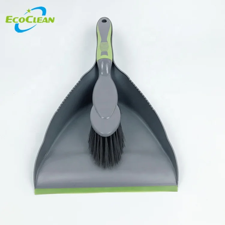 EcoClean  Short Handle Plastic Dustpan and brush set,   Dustpan with brush,  PP block and PET bristle dustpan and brush set