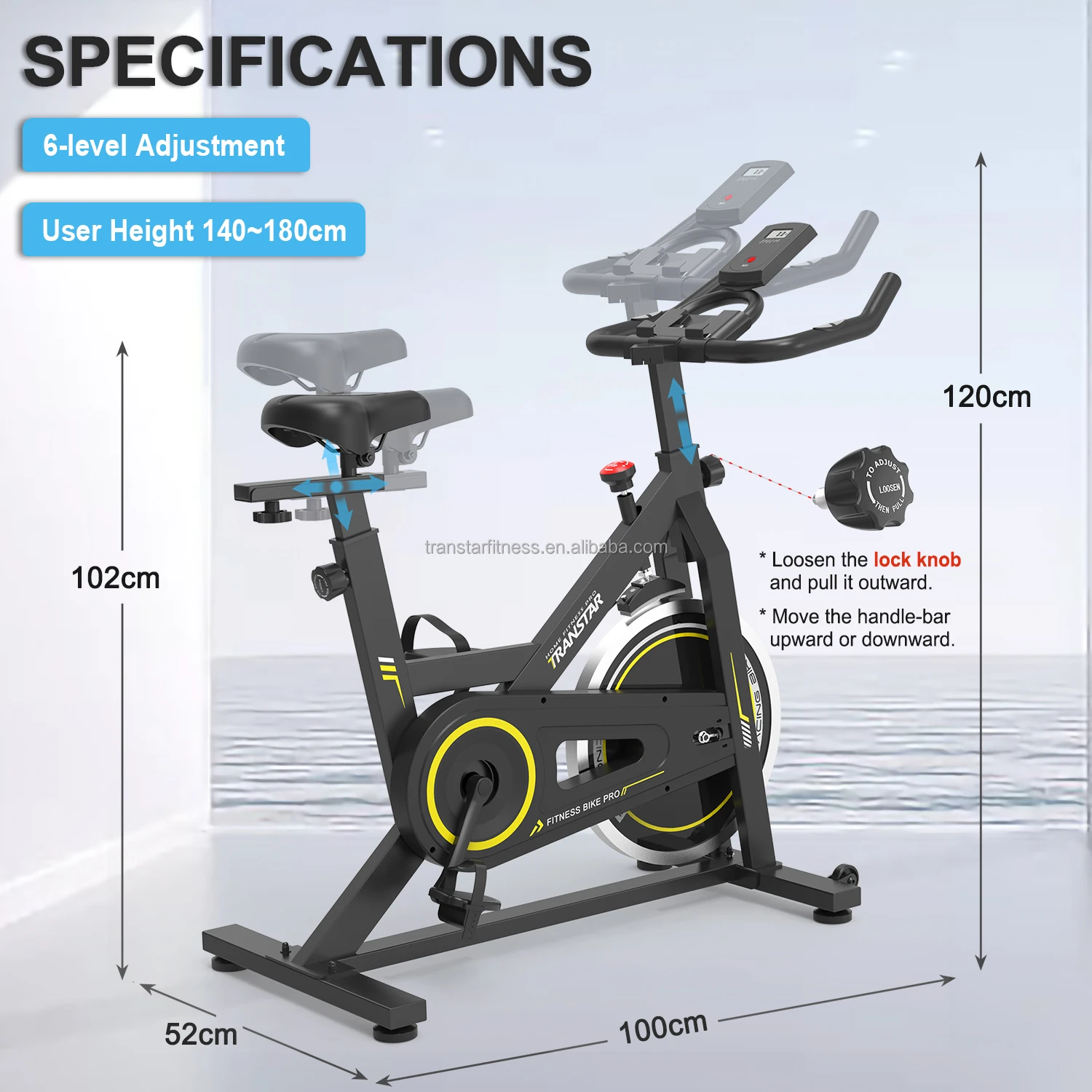 Exercise Cycle Indoor Cycling Magnetic Resistance Spinning Bike Belt Drive Bicicleta Ergometrica