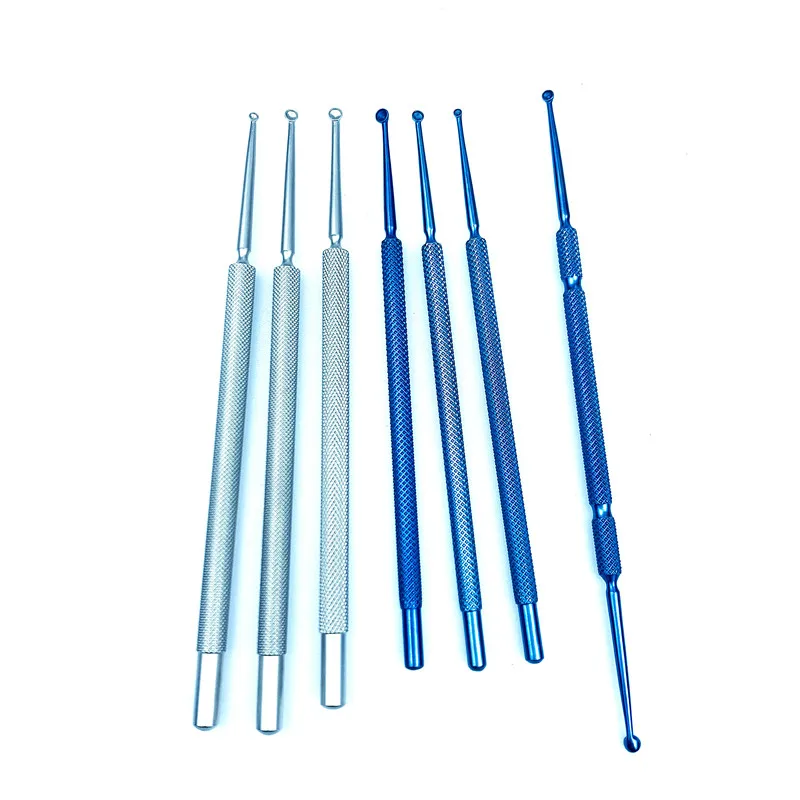 surgical eye curette Chalazion Curette Double-ended Single head Stainless steel Titanium Micro ophthalmic