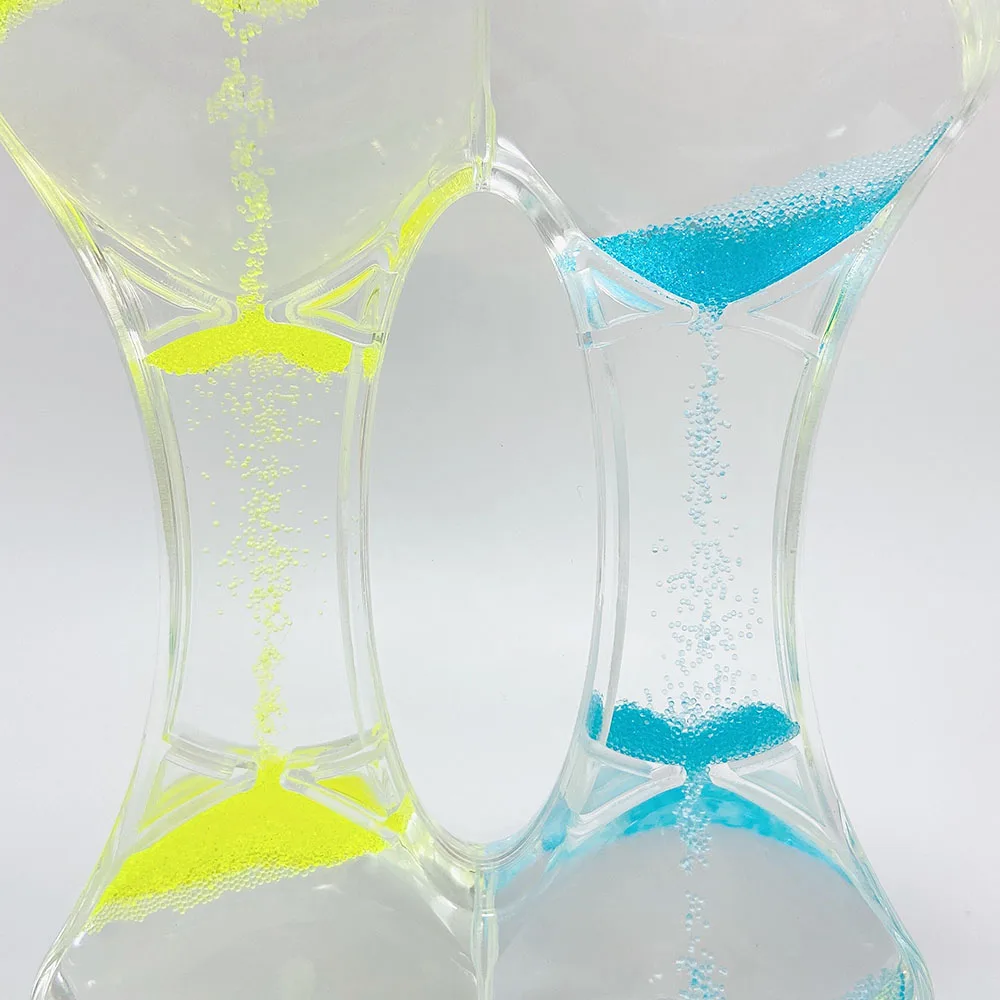 Novelty Liquid Double Heart Sand Timer Upside And Drip Water Hourglass For Children Toys