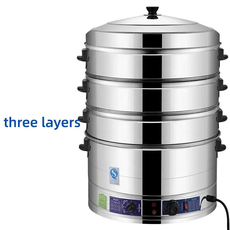 Restaurant Industrial Large 20 Liter Stainless Steel Layer Food Electric Steamer Pot for Sale