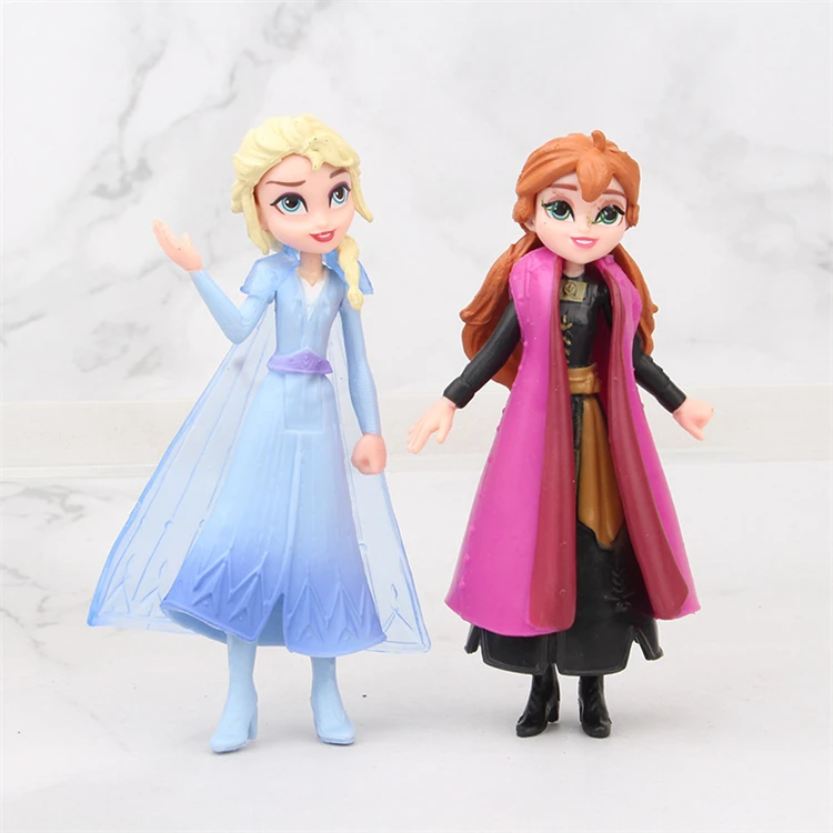 Hot Sale Frozens Princess Action Figure Elsas Annas Figure Doll Factory PVC Toy for Cake Topper Frozens Anime Figure