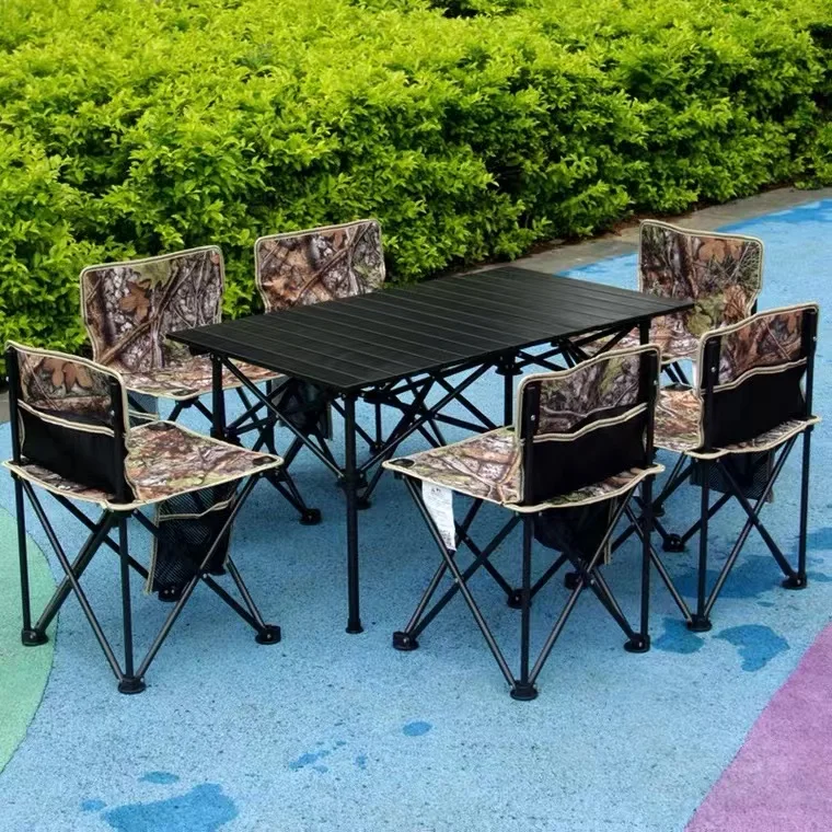 Aluminum alloy Mountain Outdoor Folding Table Portable Camping Picnic dining Table with chair