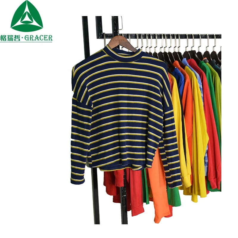 Adult Second Hand Clothes Used Long Sleeve Men T Shirt Low Price Used Clothes