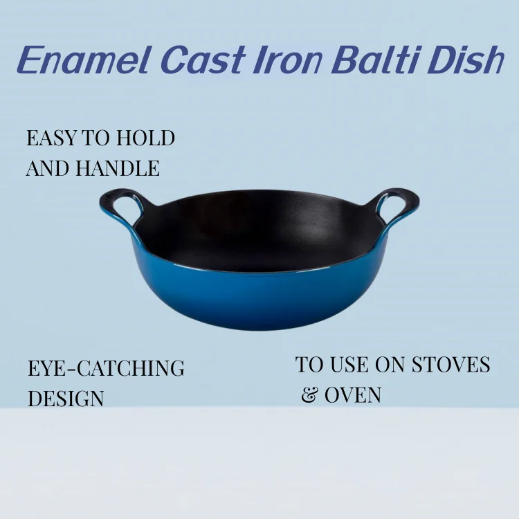 New Arrivals Enamel Cast Iron Cookware Cast Iron Balti Dish Pot Enameled Casserole Soup Pot For Home Cooking