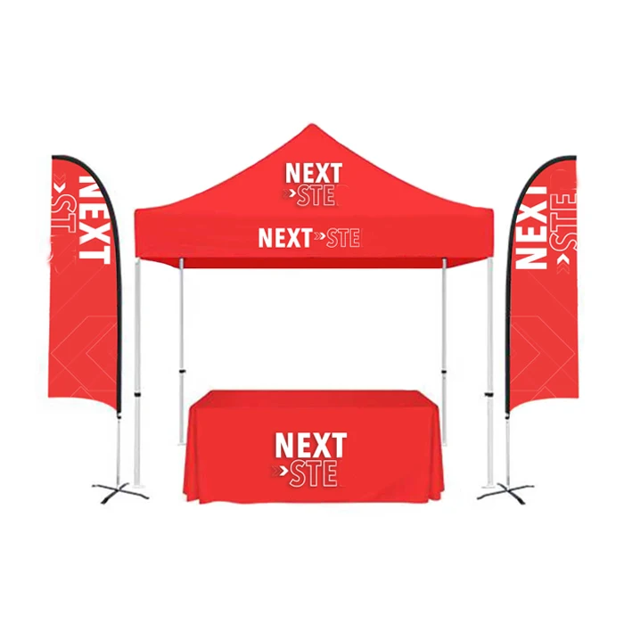 2024 Low Price Full Color Promotion Printed Logo Business Display Custom Advertising Booth Event Canopy Tent With Flags