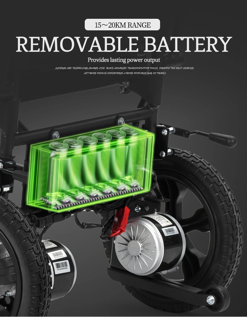 Smart 360 Rotating Lifting Adjustable Design Lightweight Portable Power Chair Electric Wheelchair Easy Storage For Car Trunk