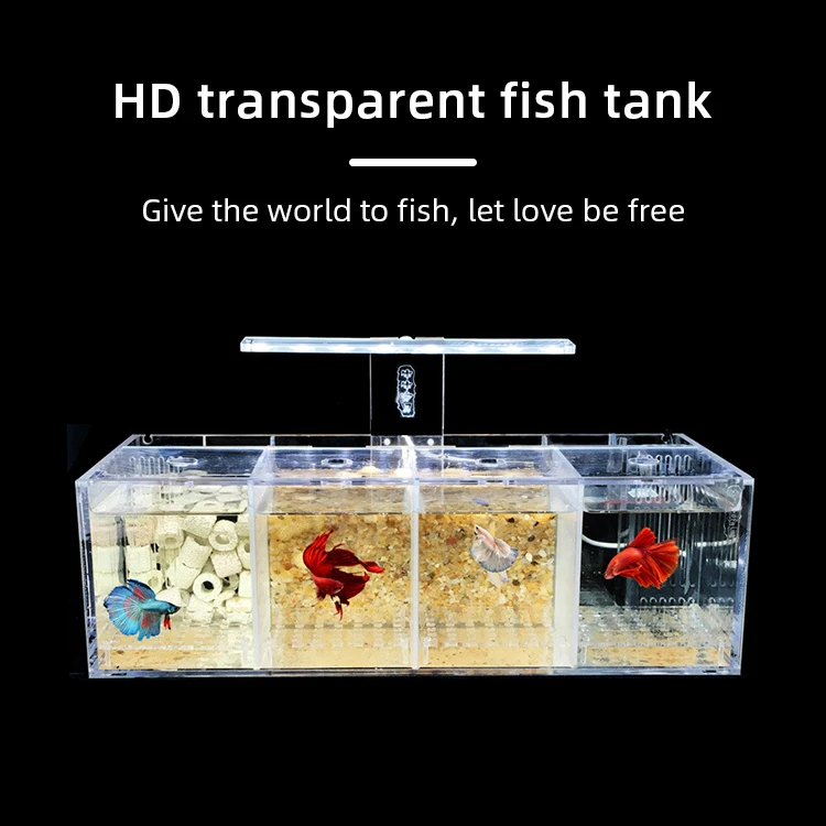 Relaxlines open aquarium rectangular four grid acrylic aquarium landscape small desktop fish tank