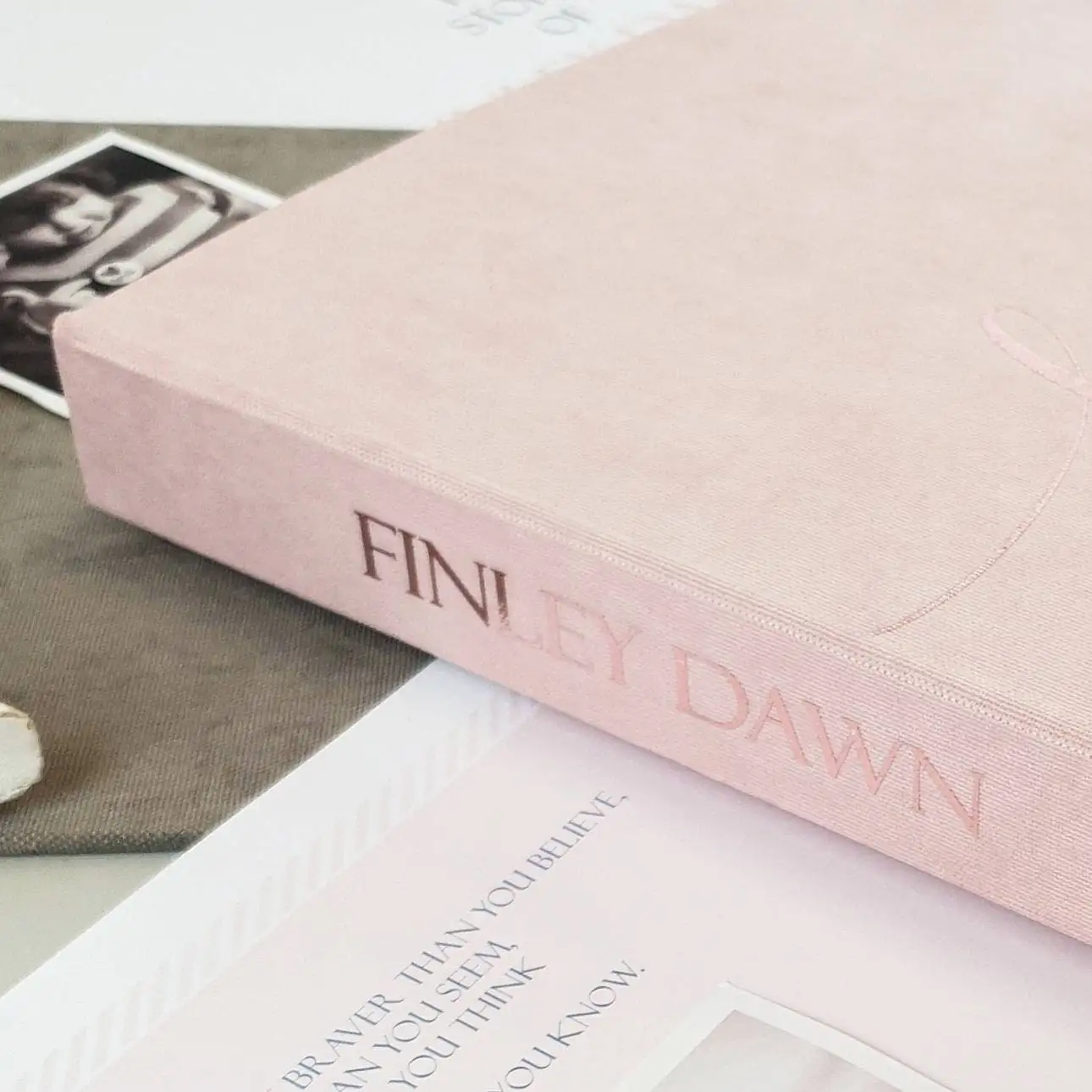 First Year Baby Memory Book As Modern Shower Gift Pink Photo Album For With Foil Rose Personalized Story Of You