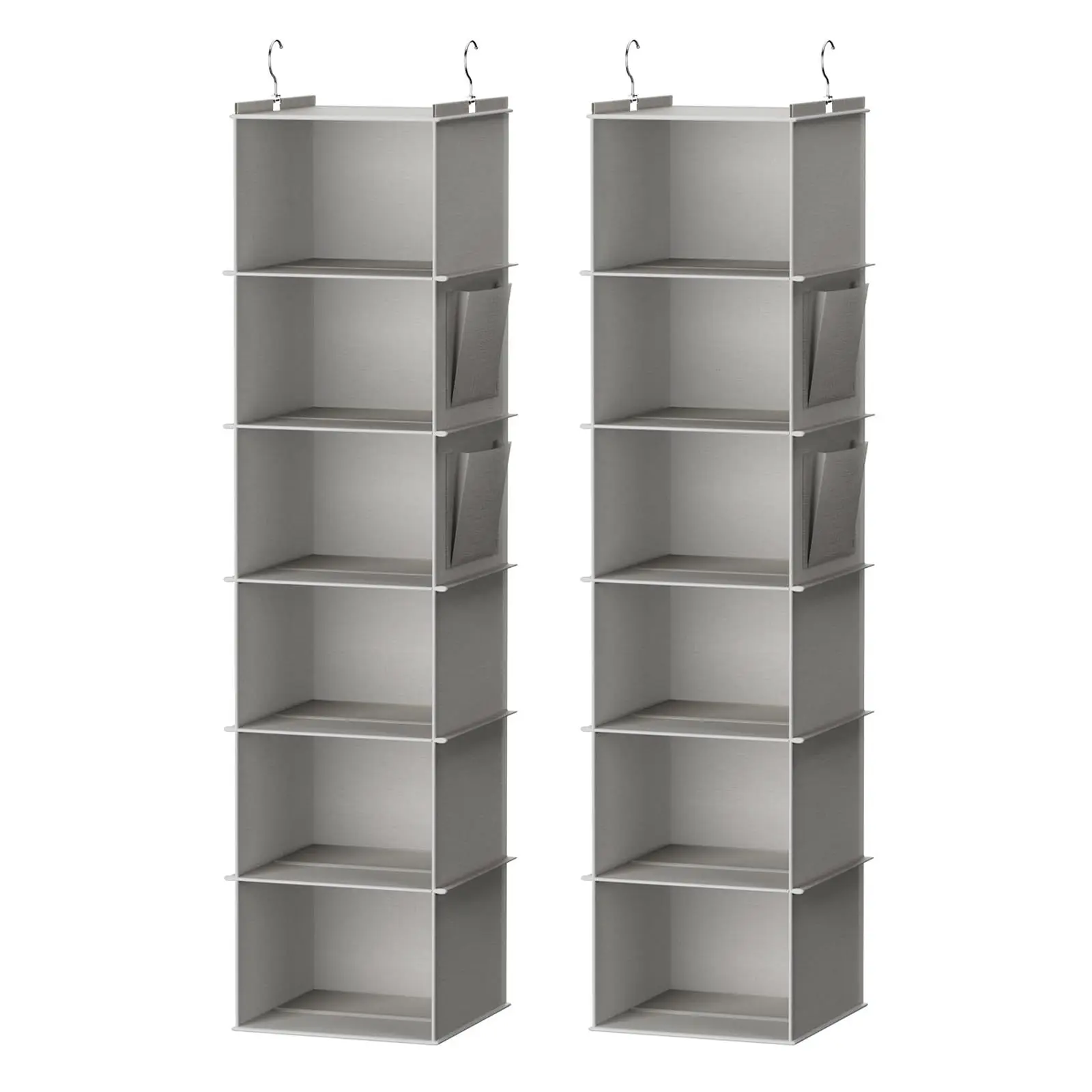 Fabric Non-woven 6 Shelf Hanging Closet Organizer Foldable Wardrobe Clothes Storage Shoe Organizer Hanging Bag