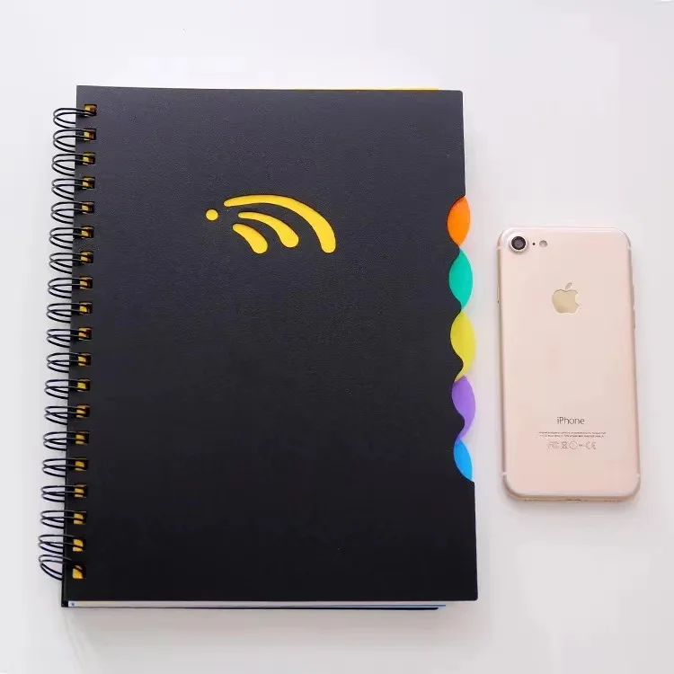 A4 B5 A5 A6 factory  Wholesale African  Colorful 5 Subject PP Cover Spiral Notebook with Dividers