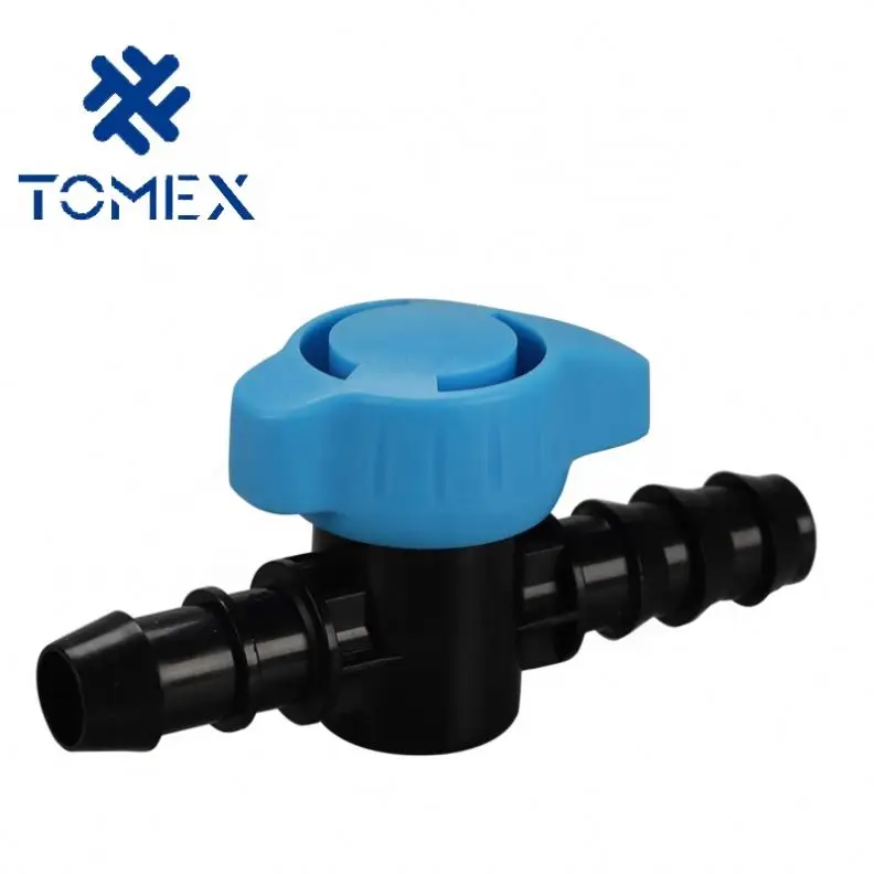 Male Thread Mini Barbed Water Valve For Drip Irrigation Pipe Connector