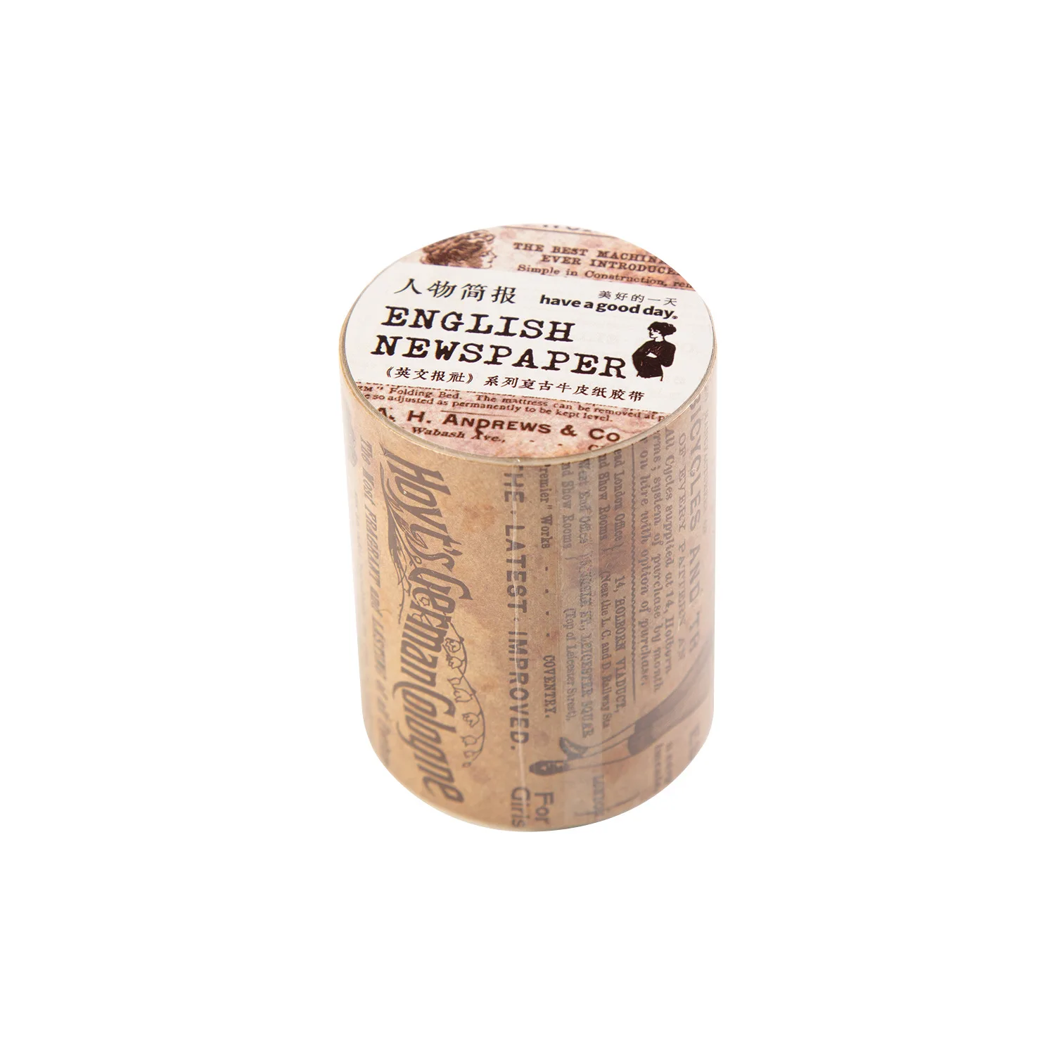 STICKERS PUNK English Newspaper Vintage Washi Tape Decorative Masking Tape Nostalgic Style Decor Sticker for Craft Wrapping05177