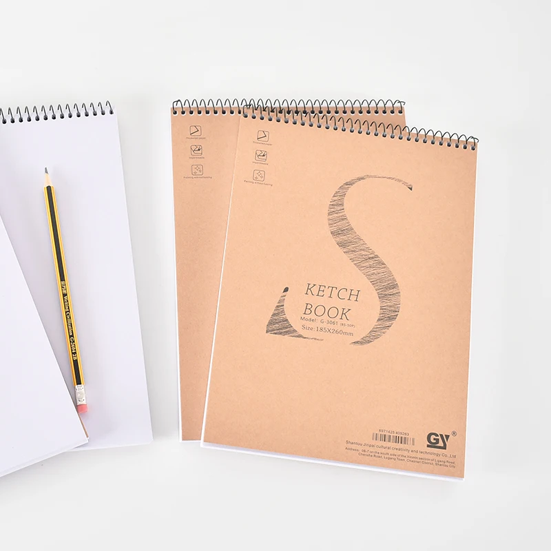 B5 Sketchbook for Art Students Special Coiled Blank Watercolor Lead Hand Drawing Spiral Binding Printed Logo for Pencil Painting