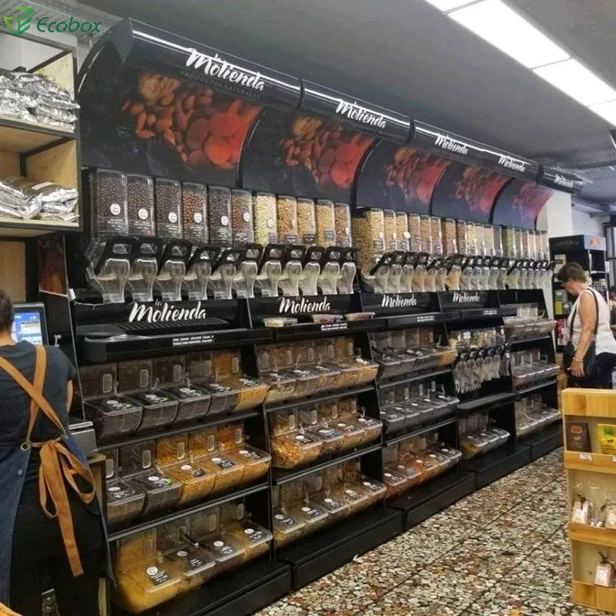 Retail store display rack gondola supermarket shelf for food display
