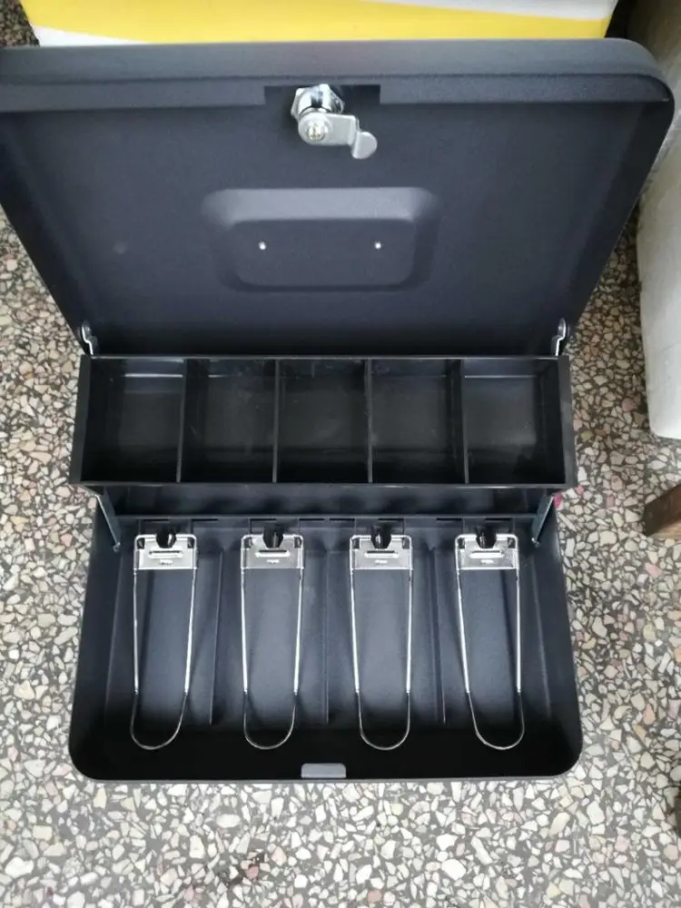 High quality handle lightweight safety money coin box portable key lock metal cash box