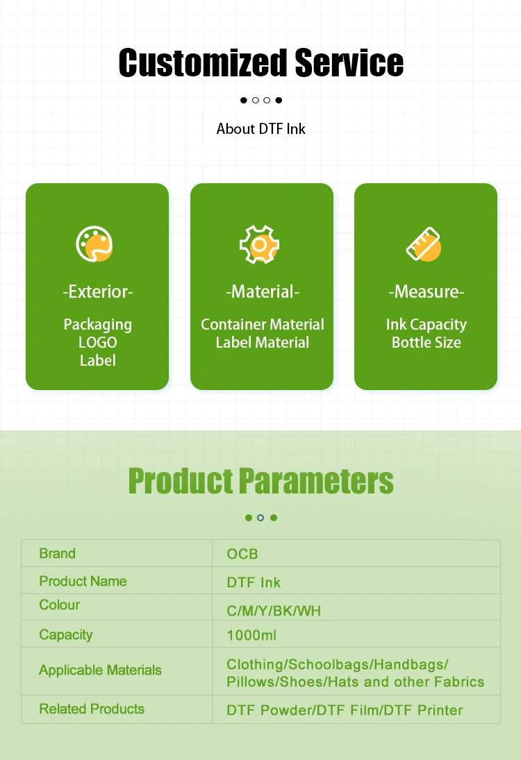 Ocbestjet 1000ML Free Sample Wholesalers Digital DTF Textile Ink For Epson Transfer I3200 4720 L1800 L805 All Printing Printers