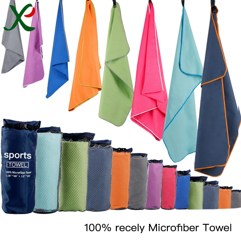 Custom Printing Logo suede  travel quick dry absorbent Microfiber beach Towel