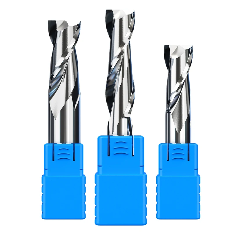 HUHAO M2AL Ground Two Flutes Milling Cutter Spiral CNC Router Bit Tool for Steel End Mill 2011091156