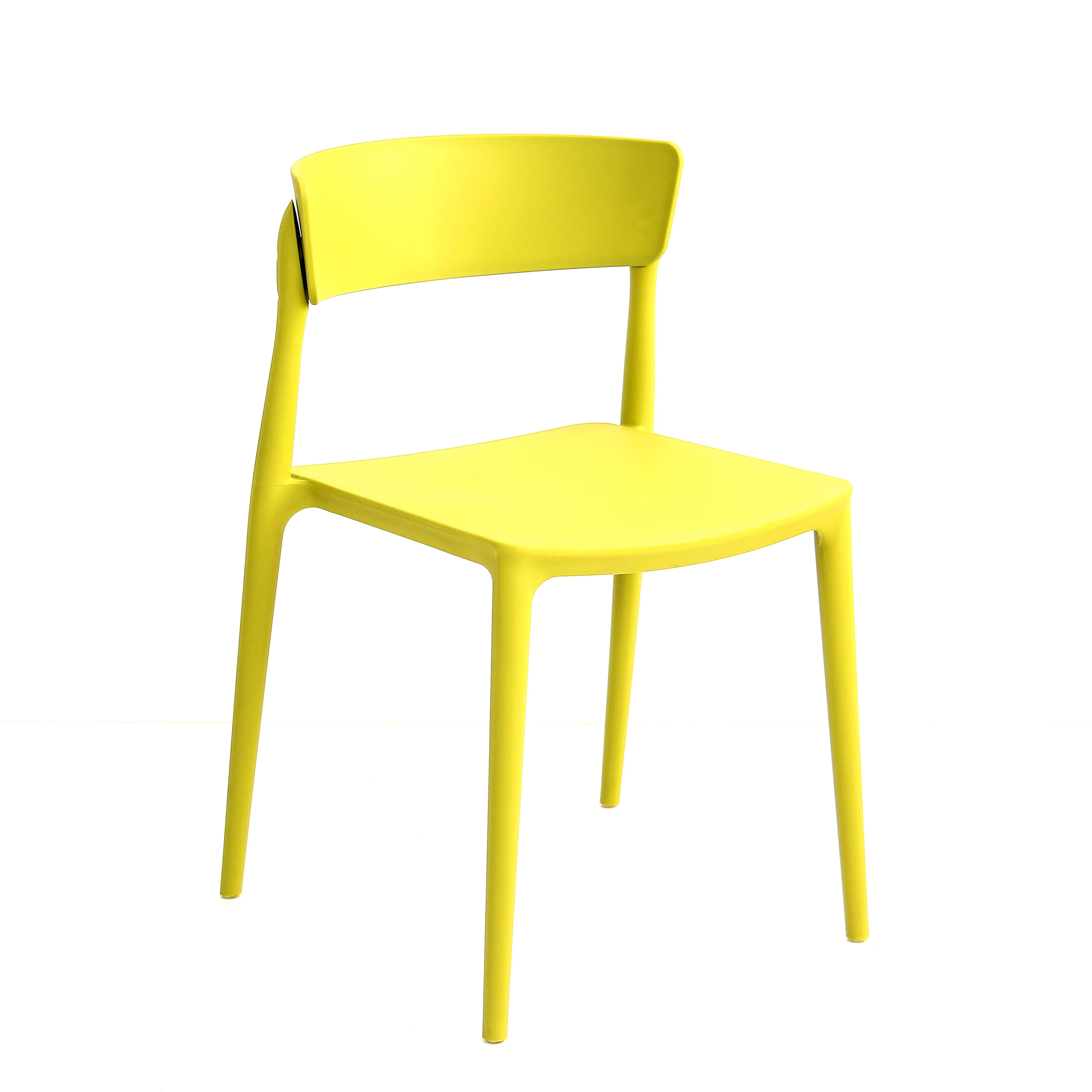 Scandinavian Home Furniture Outdoor Modern Restaurant Kitchen Armless Grey Stacking Stackable Plastic Chair for Dining Room