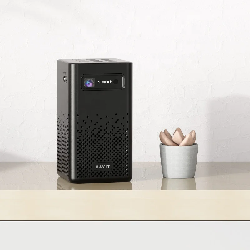 Умный портативный мини-проектор Havit Pj208 Android Lcd Led 4K беспроводной домашний кинотеатр 1080p Wi-Fi видеопроектор для