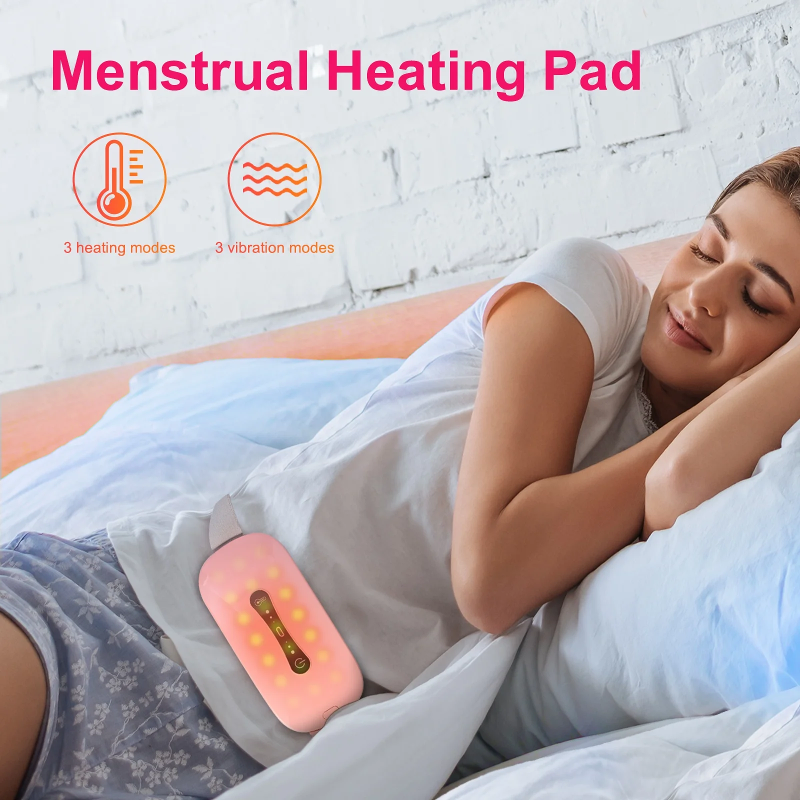 oem electric lumbar stomach heating massage womb uterus waist abdomen vibrating massager womb releive menstrual heat belt