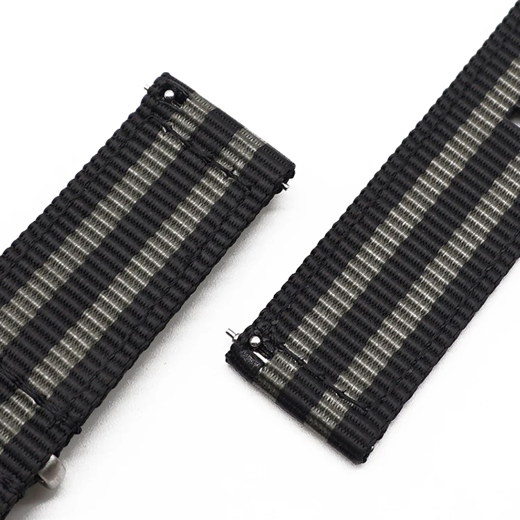 Quick Change 20 22 mm Bond Striped Watch Strap for Army Sport Watch Nylon Watchband Strap  For James Bond Watch