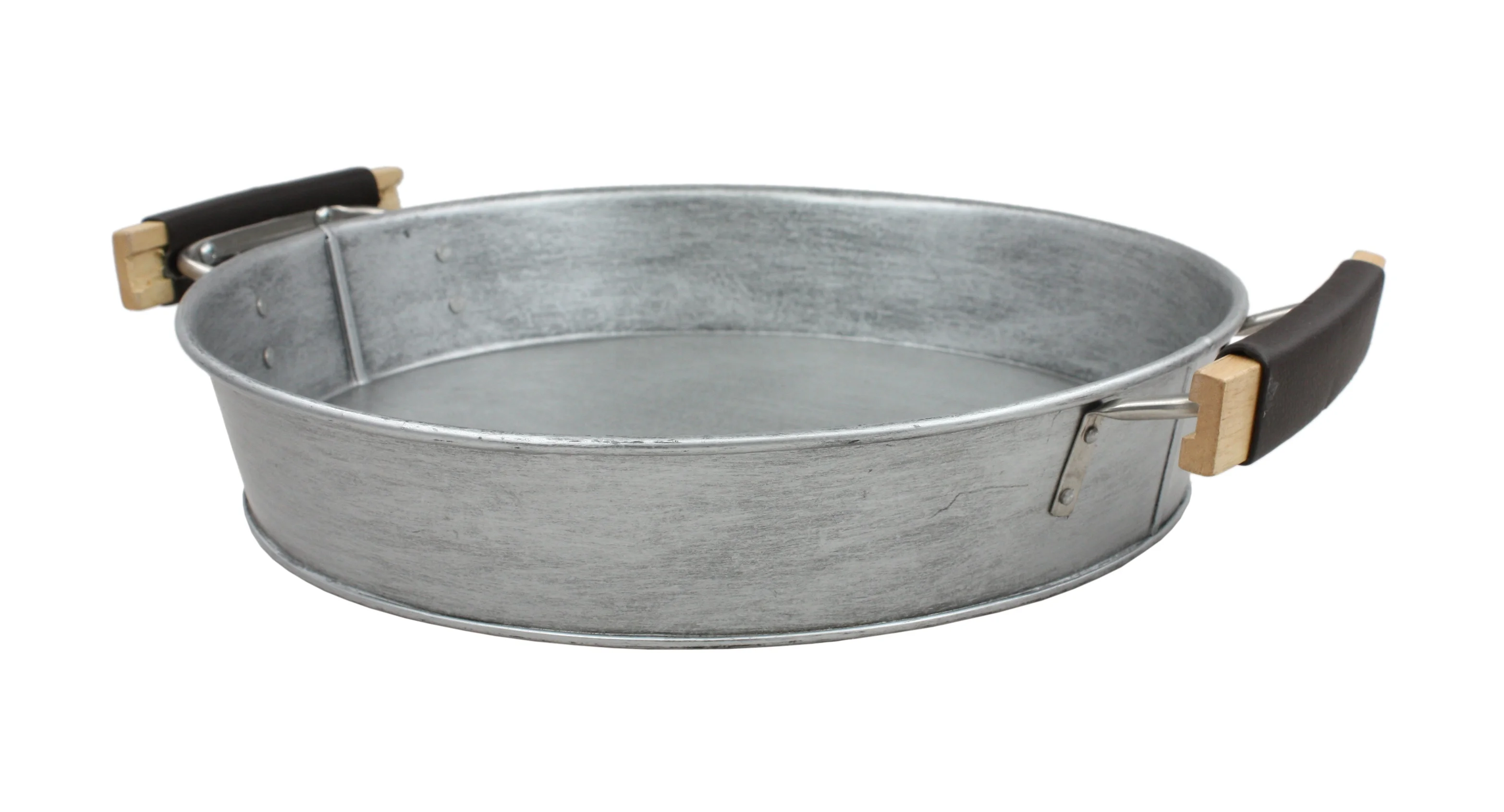 Wholesale Handmade Decorative  Kitchen Food Burger Galvanized Serving Tray With Handle