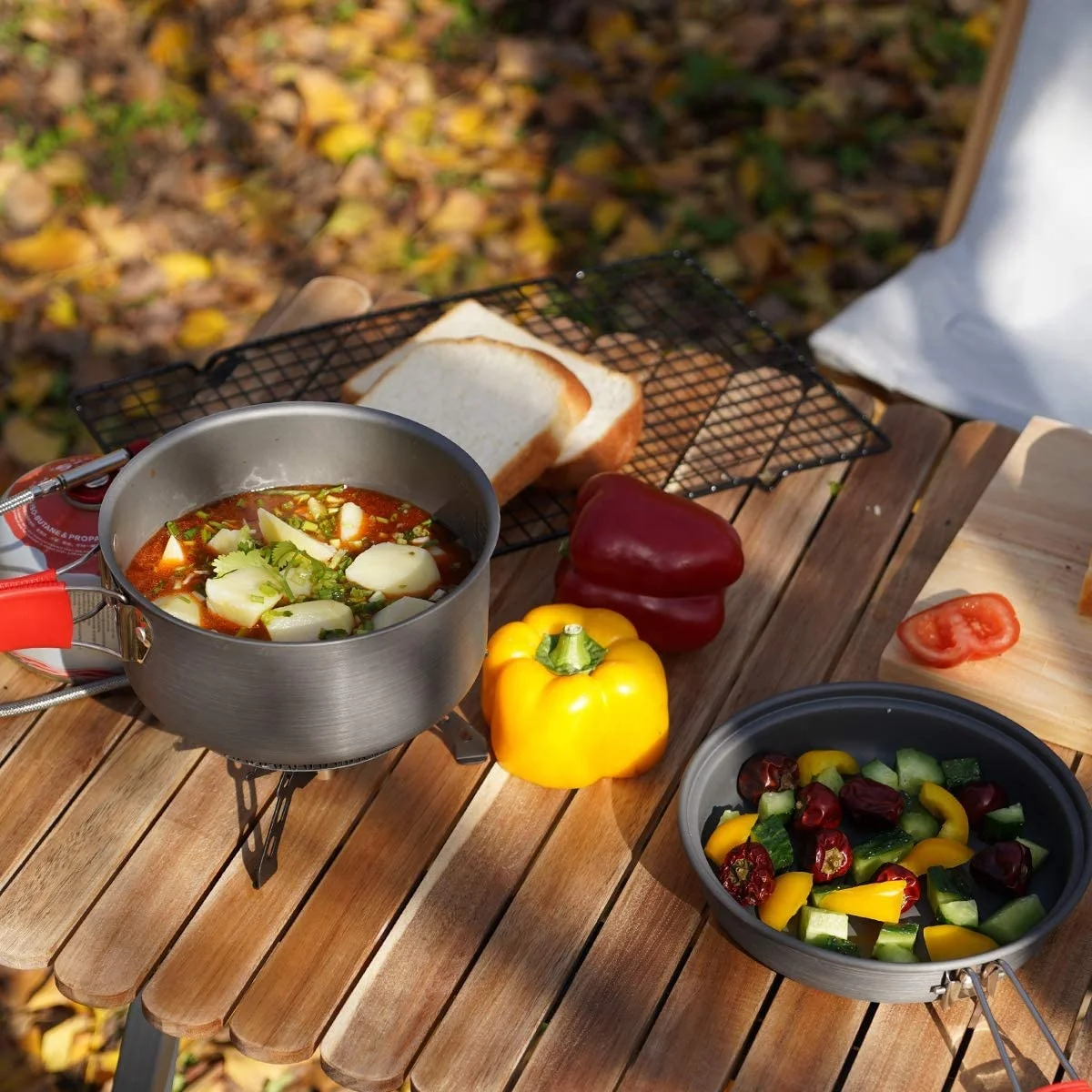 Kingpool CW-C07SPRO Portable Lightweight Camping Cookware Pots and Pans Set for Hiking Fishing Picnic Outdoor