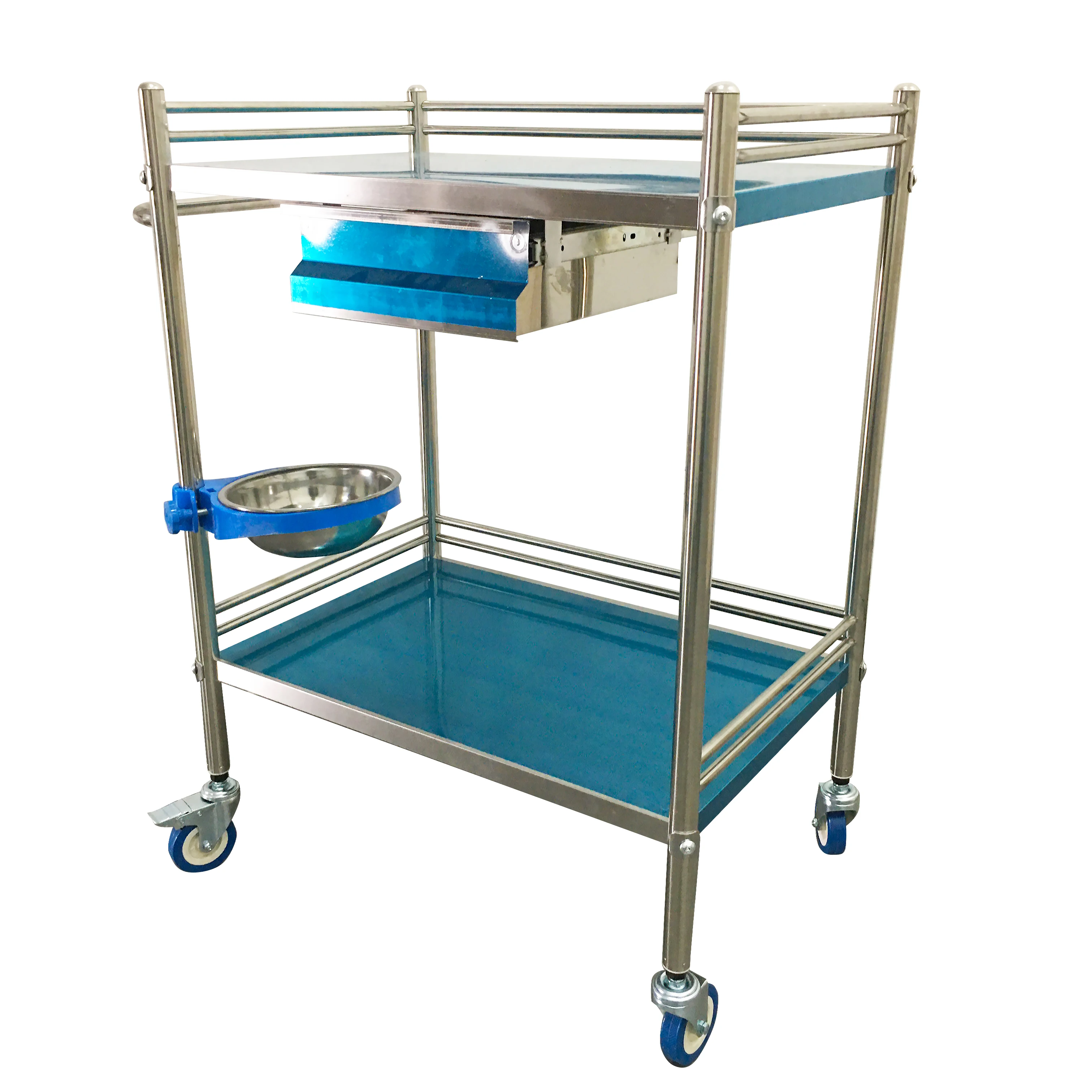 Medical Instrument Mobile Detachable Stainless Steel Surgical Emergency Cart Patient Dressing Treatment Nursing Medicine Trolley