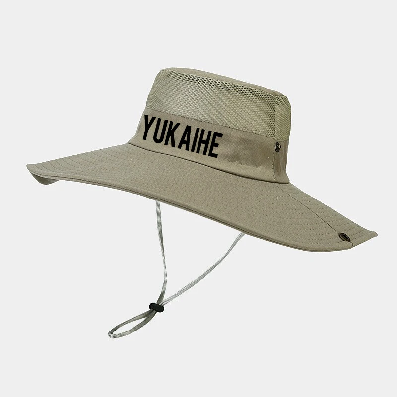 Fashion Quick Drying New Product Summer Outdoor Large Brim Adjustable Size Rope Custom Embroidery Hiking hat