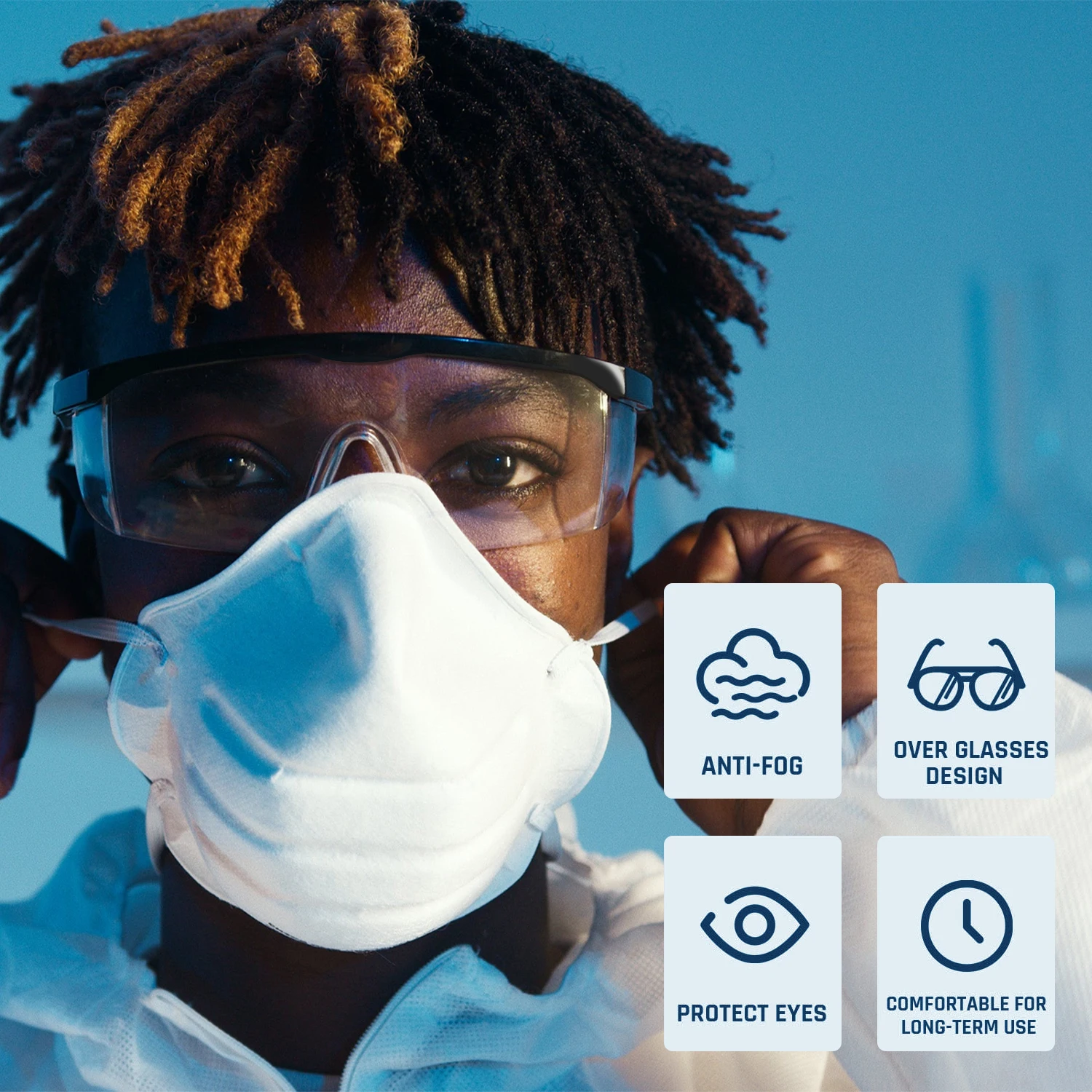 Ansi Z87.1 CE Anti Fog Scratch Splash Dustproof Eye Protection Laboratory Construction Industry Working Safety Goggles Glasses