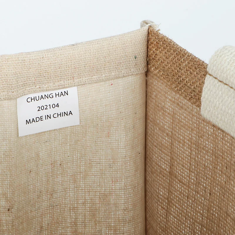 OEM индивидуальный принт доступные высококачественные джутовые мешки для печати с кожаными ручками Джутовая