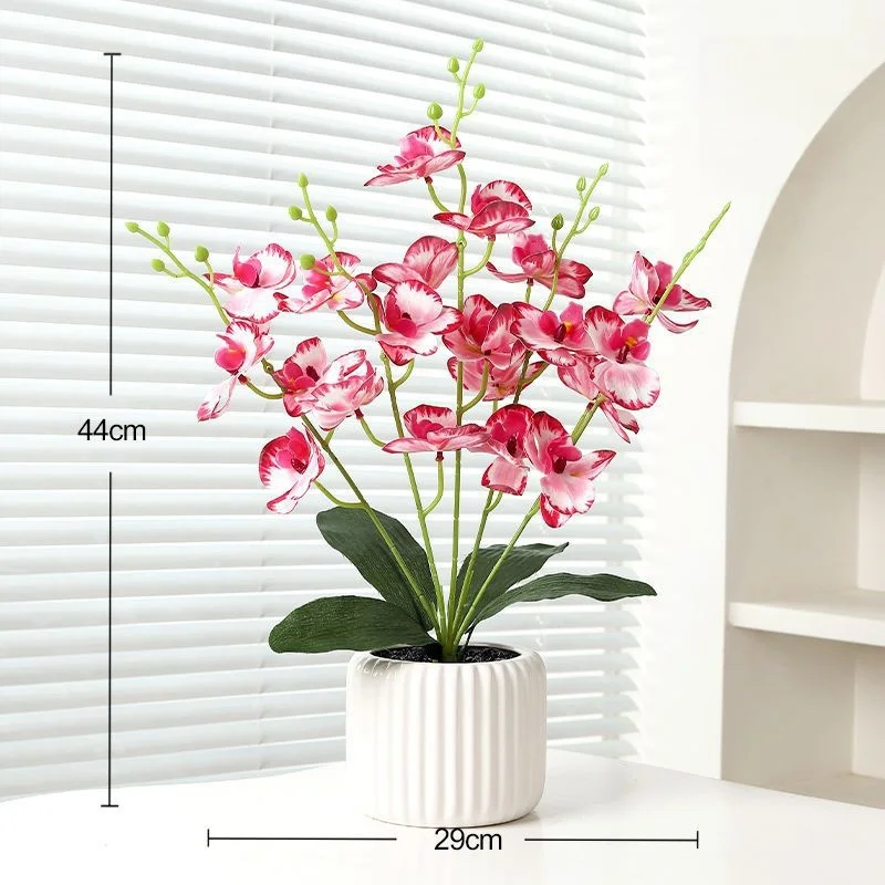 Wholesale Artificial Butterfly Orchid Flowers Bouquet Latex Real Touch Decorative Flowers Home Decor Potted Orchid