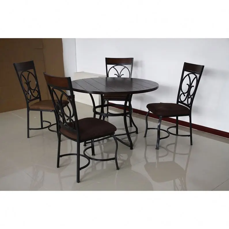 Hot Sale Dining Room Furniture Antique Design Round Wooden Patterned Back Dining Table And Chair