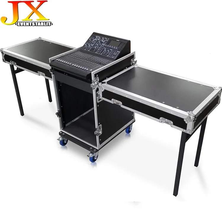 14u Aluminum Flight Case Box  Rackmount Transport Case Dj Mobile Bar Flight Case Custom Plywood With Wheels
