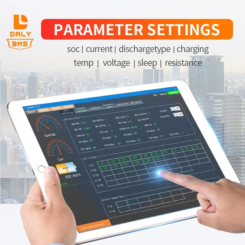  Daly smart bms lifepo4 16s 48v 250a общий порт с UART связи вентилятором